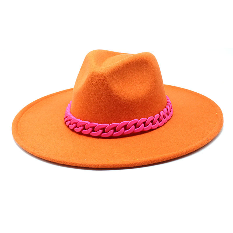 Men's And Women's Large Brim Wool Top Hat