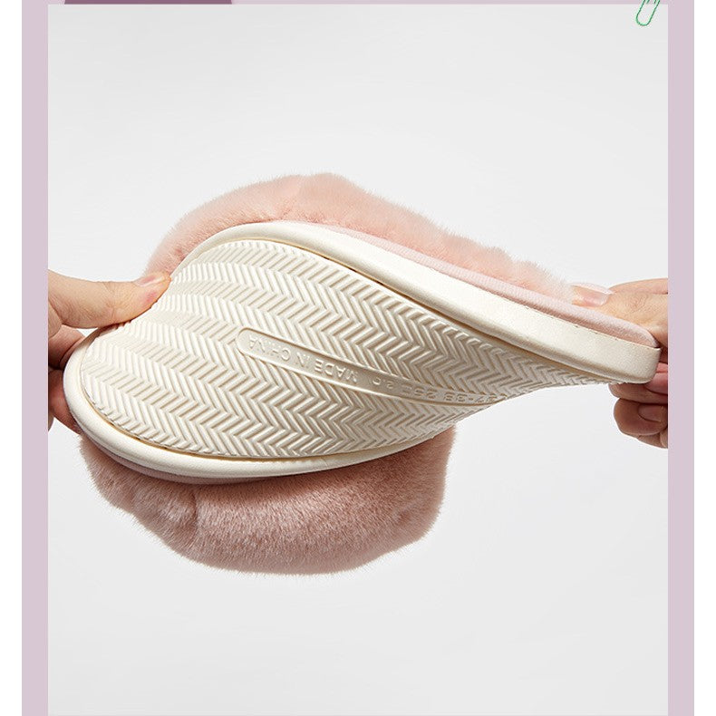 Home Outside Wear Warm Big Head Snowball Women's Models Of Cotton Slippers