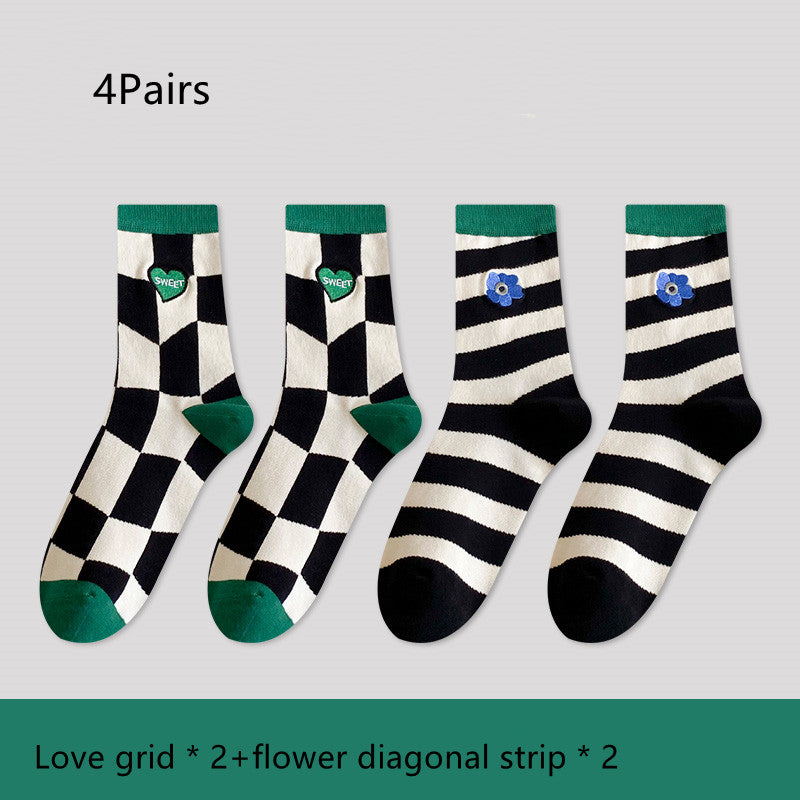 Green Women's Spring And Autumn Stockings