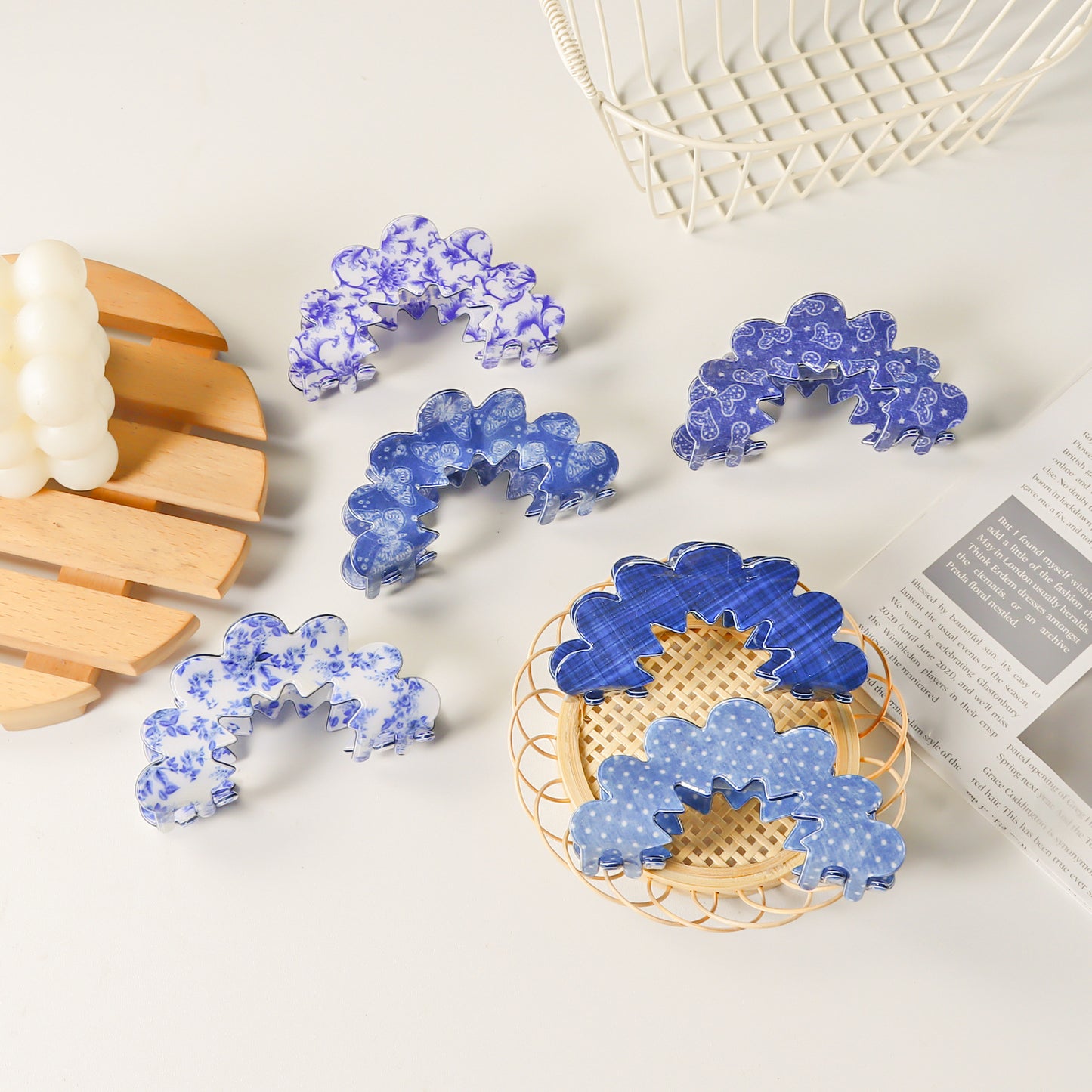 New Wave Grip Blue Series Pvc Barrettes Female Back Head