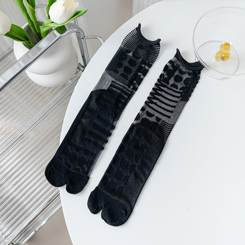 Two-toe Glass Stockings Women's Transparent Crystal