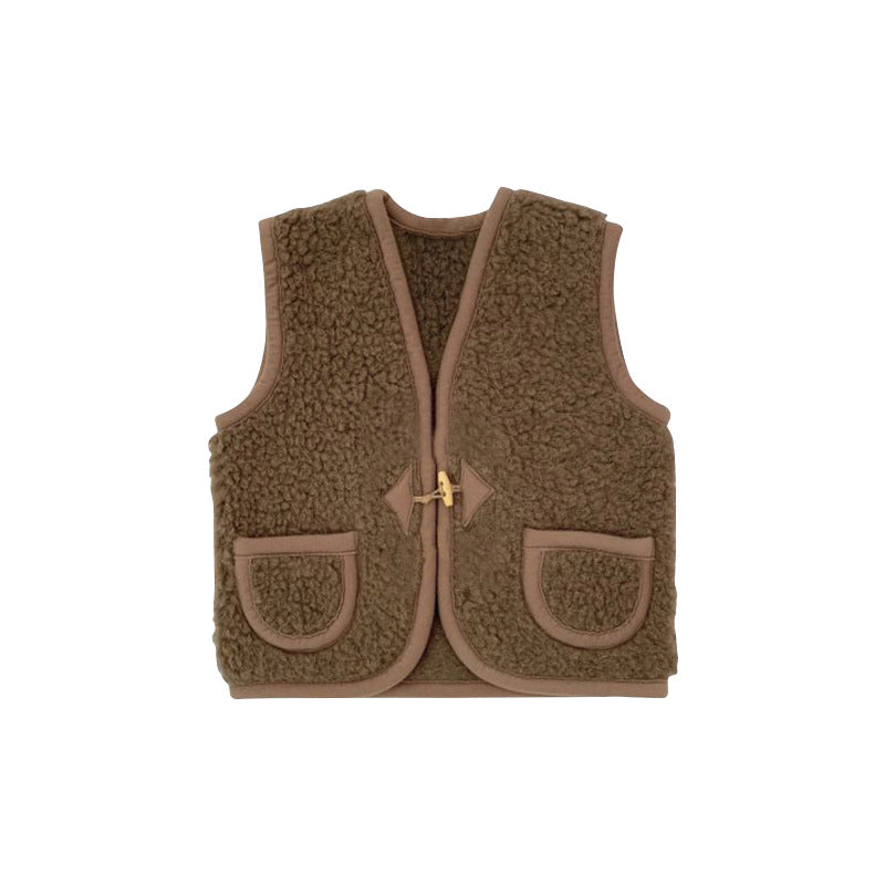 Baby Autumn And Winter Keep Warm Pure Color Vest