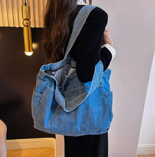 Skuldertaske i denim Store muleposer