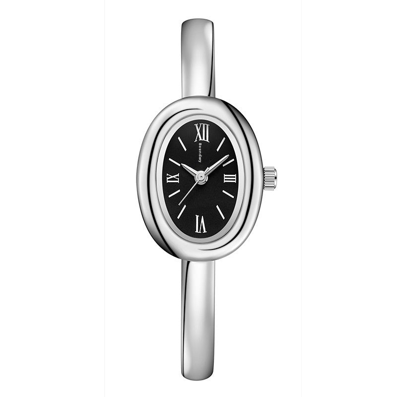 Dame multifunktionelt ovalt retro quartz-ur