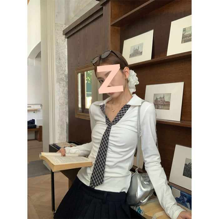 Korean Slim-fit Slimming Long Sleeve T-shirt Women