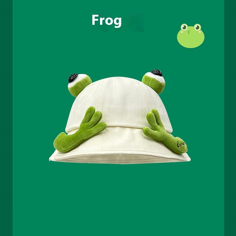 Spring And Summer Cute New Cartoon Frog Fisherman Hat