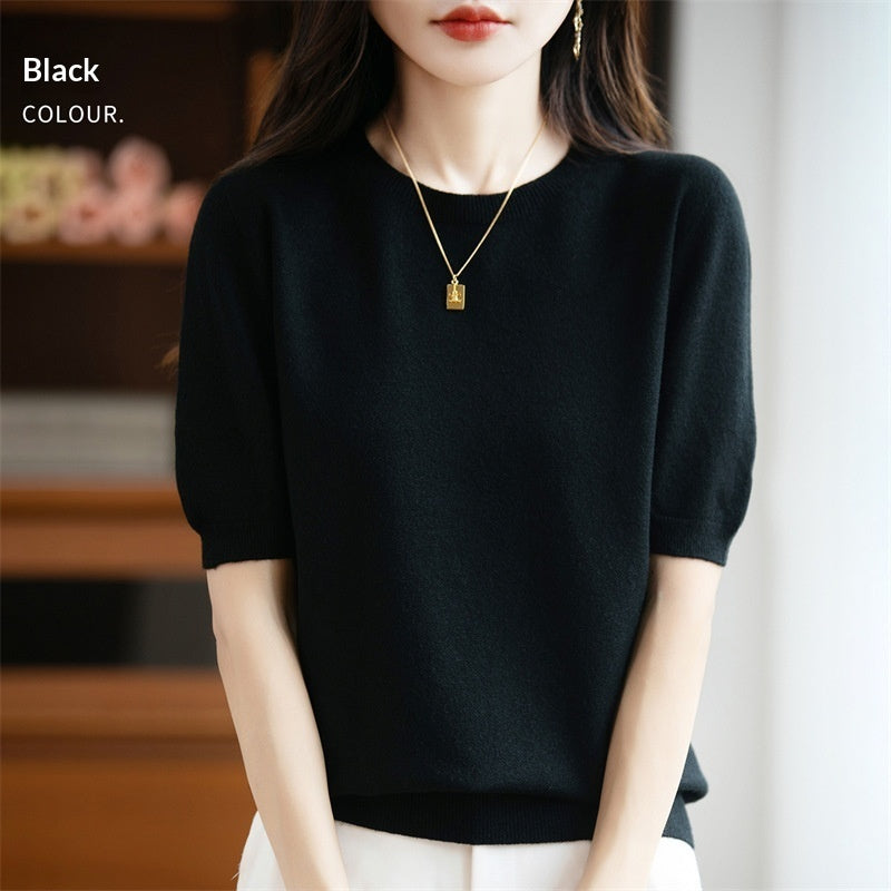 Women's Loose Casual Short-sleeved Minimalist Sweater