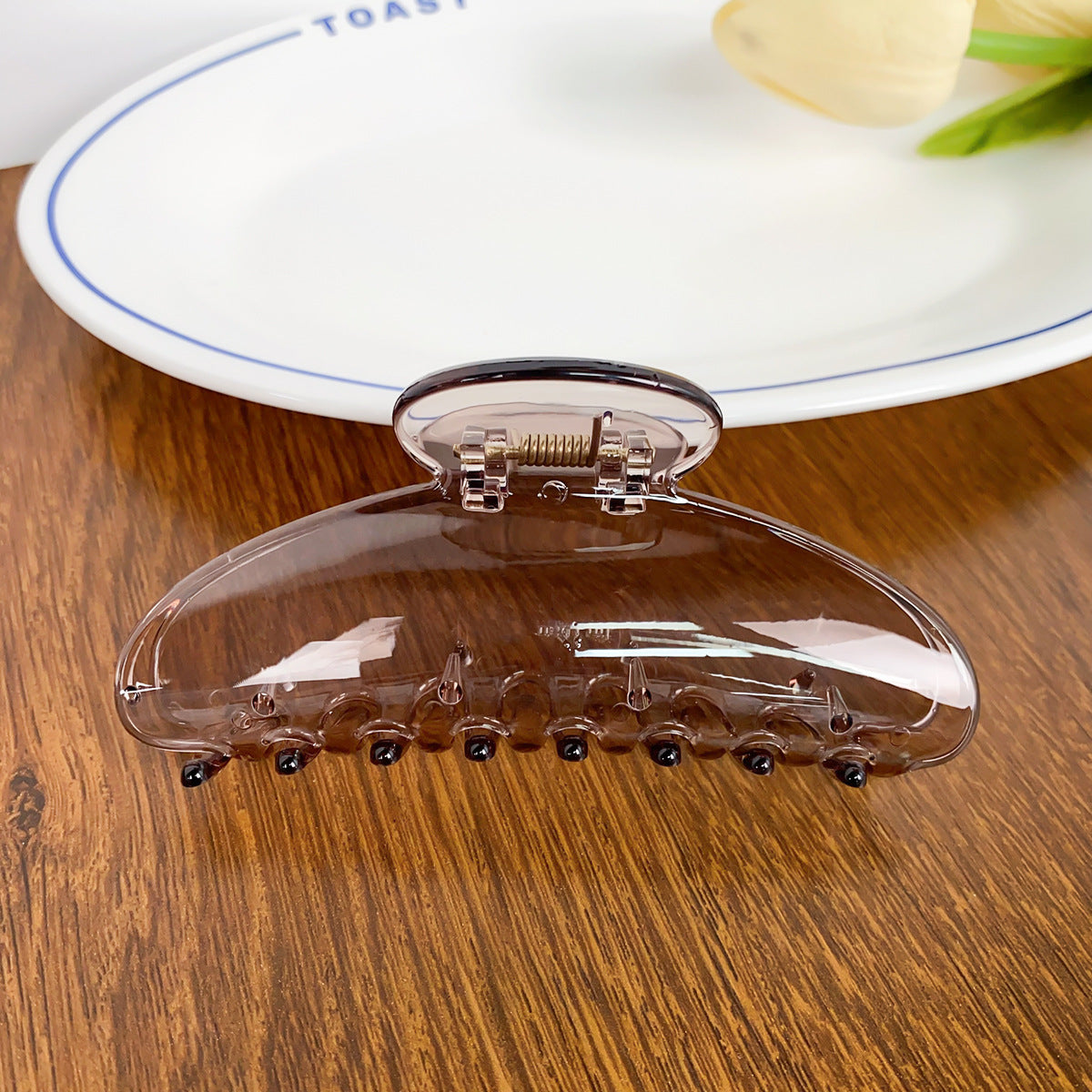 High-grade Semicircle Plastic Hairpin Elegant And Fashionable