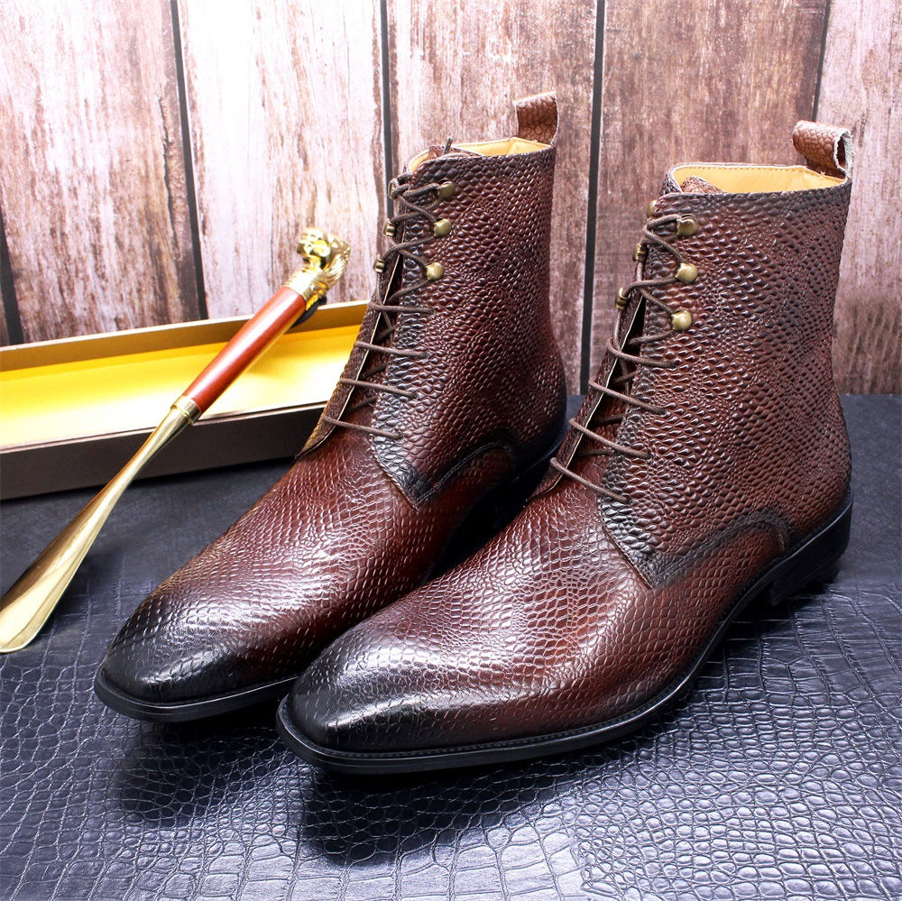 Trendy Men's Shoes Leather Fashion Pointed Toe