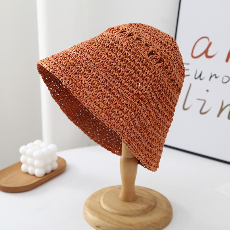 Fisherman's Hat Children's Woven Straw Hat Foldable Korean