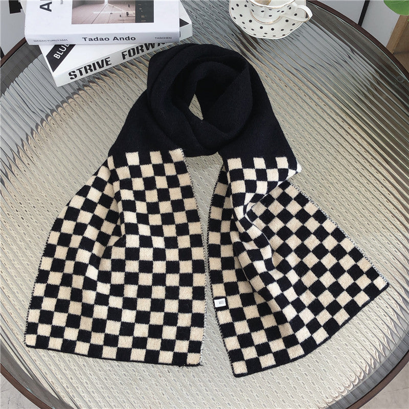 Fashion Women's Houndstooth Knitted Wool Scarf