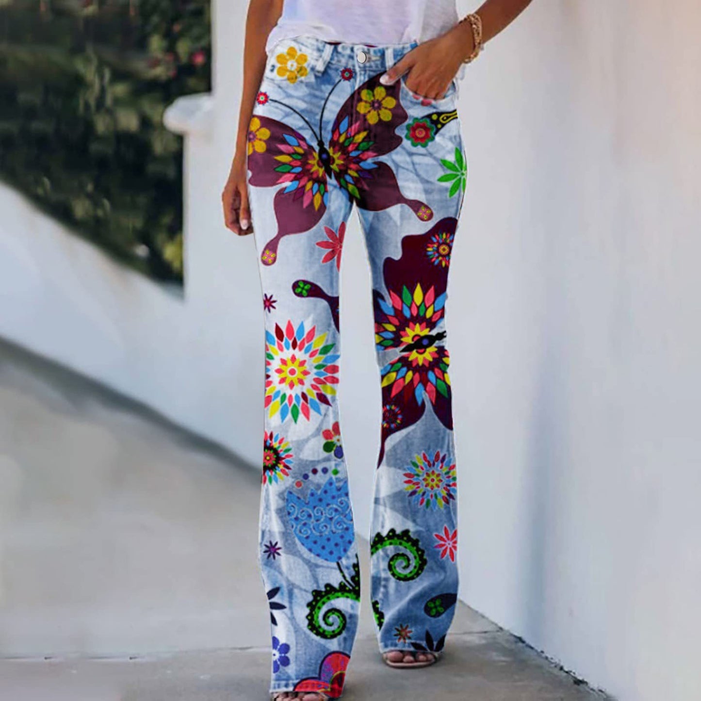 Street Hipster Women's 3D Printed Wide-leg Pants Casual Trousers