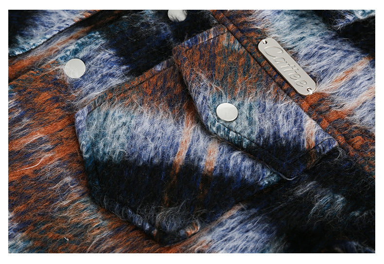 Retro Lapels Heavy Industry Multi-pocket Woolen Jacket