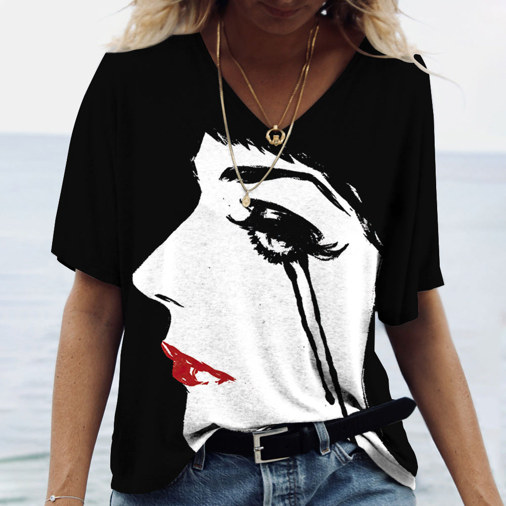 Loose Street Trend Women's Half Face Pattern