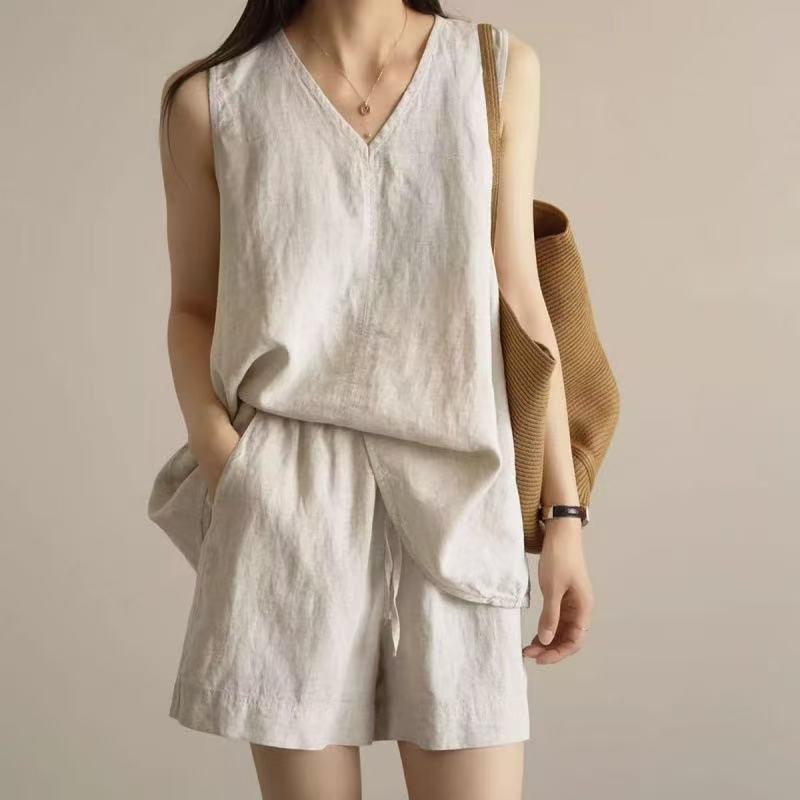 Womens Loose Casual Solid-color Fashion Two-piece Set
