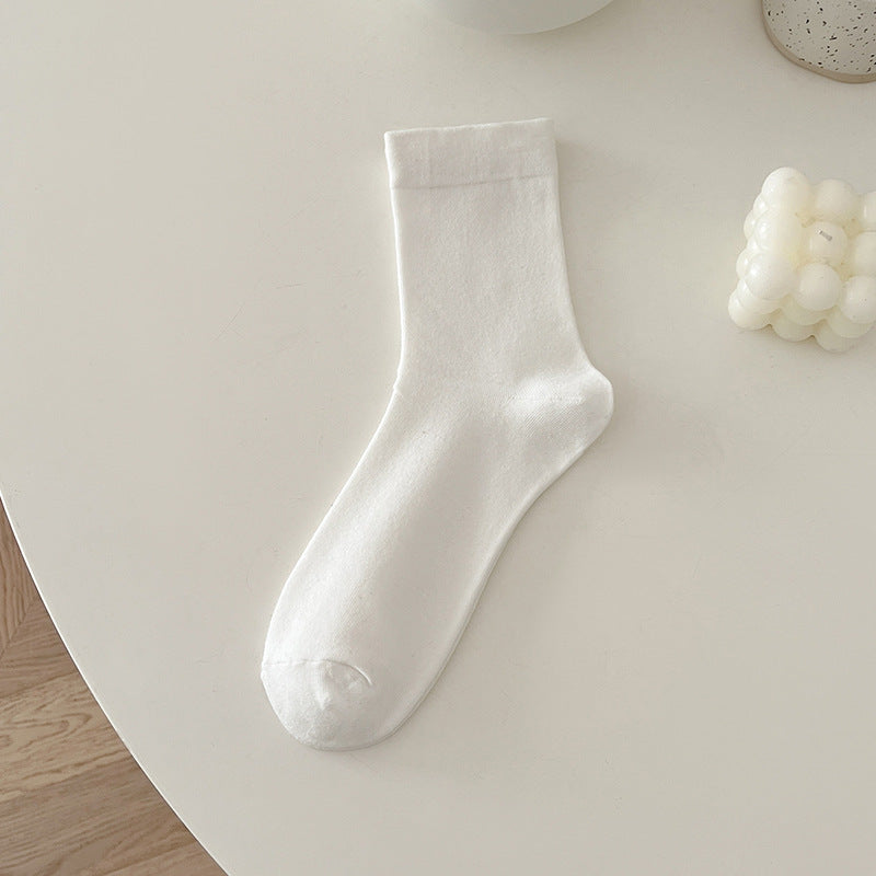 White Stacked Loose Mouth Socks