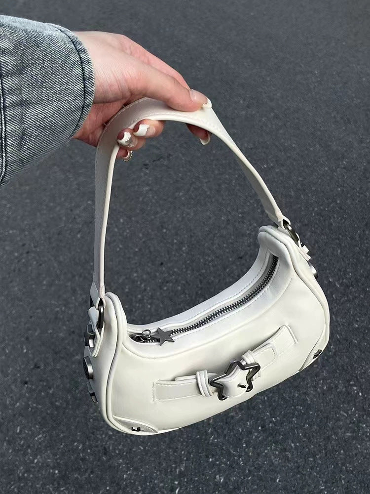 Baguette Bag Female Hot Girl Underarm Bag PU Leather Star Bag