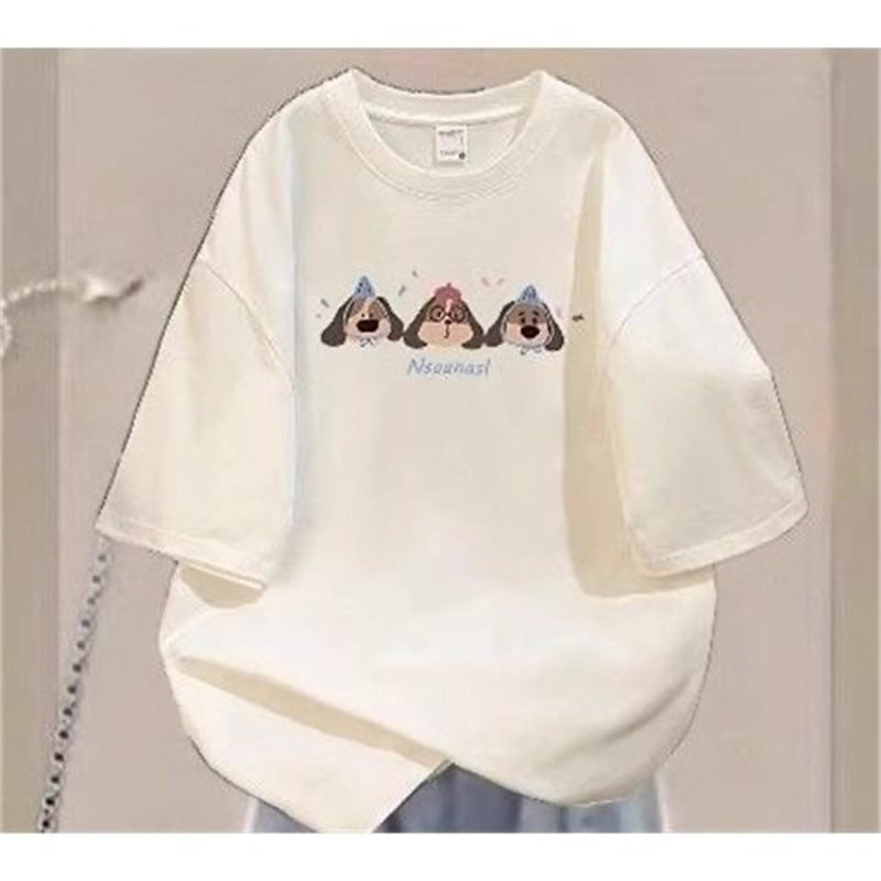 Womens Heavyweight Short-sleeve Vintage-style T-shirt Made From Pure Cotton