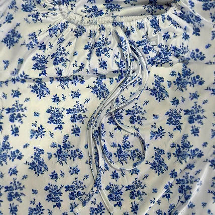 French-style Fashionable Puff-sleeved Floral Dopamine-chic Dress