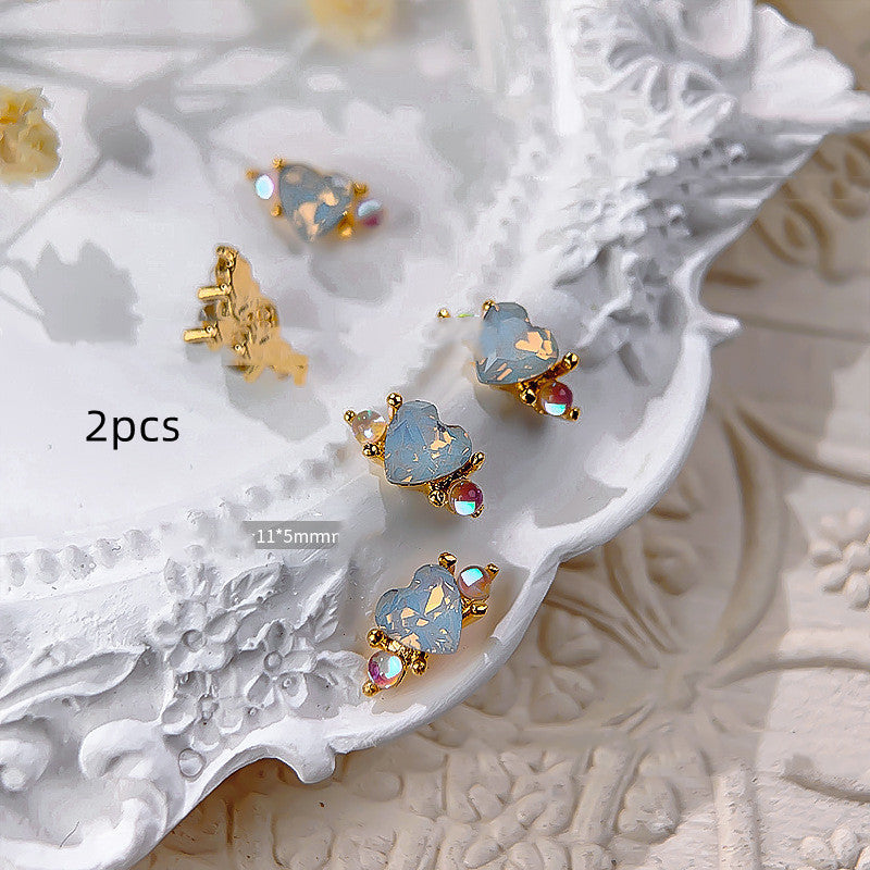 Love Ring Faceted Crystal Diamond Nail Ornament