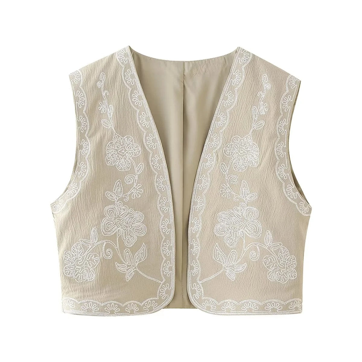 Fashion Women's Wear Embroidered Short Vest