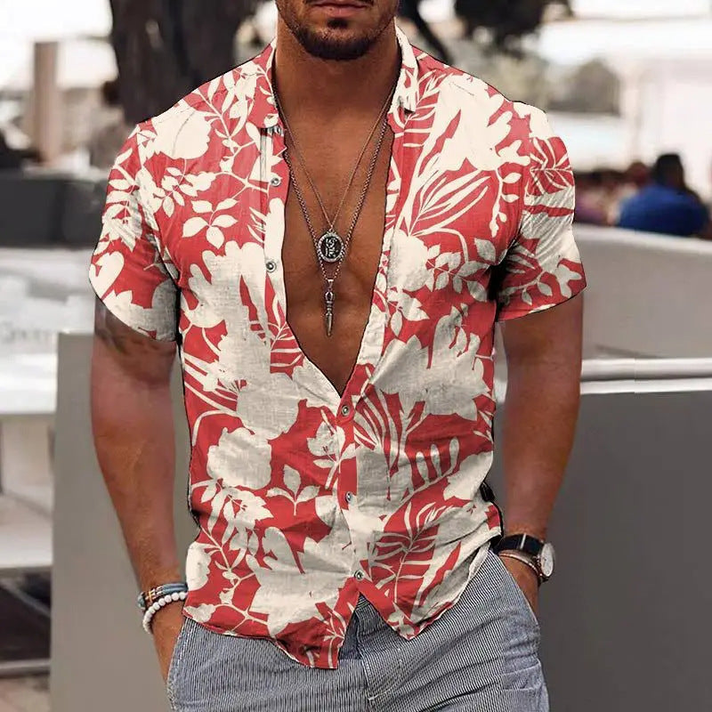 Men's Hawaiian Shirt Fashionable Casual Top