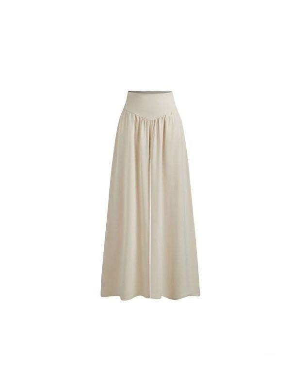 Elegant Age-reducing Two-piece Set Featuring A Top And Wide-leg Pants