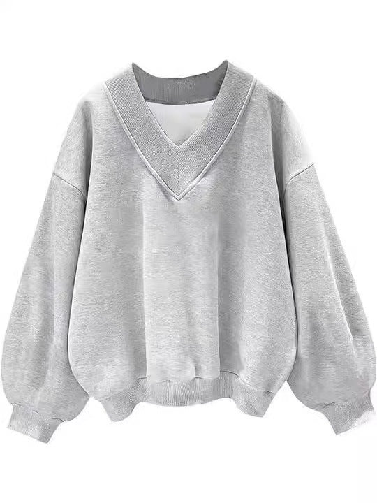 Korean Style Casual Loose All-match V-neck Top