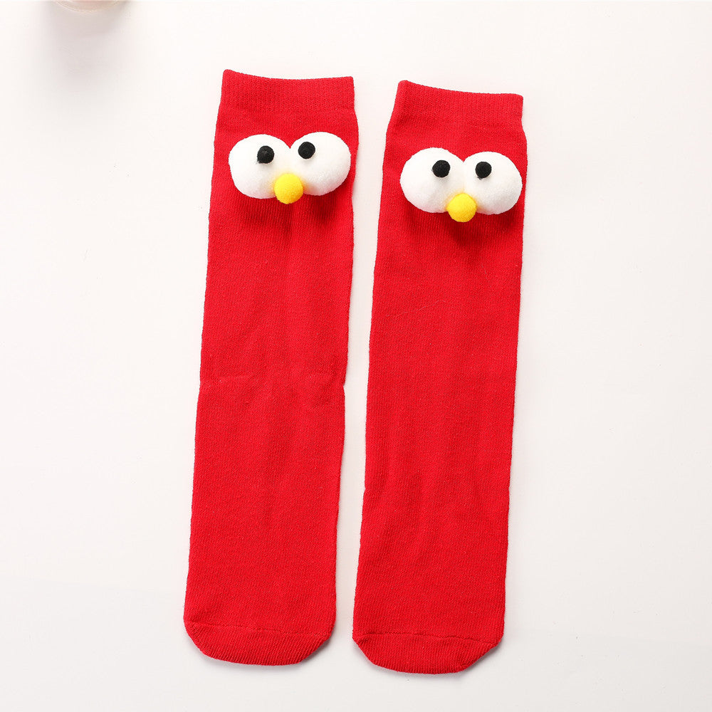 Knee-length Doll Socks With Big Eyes