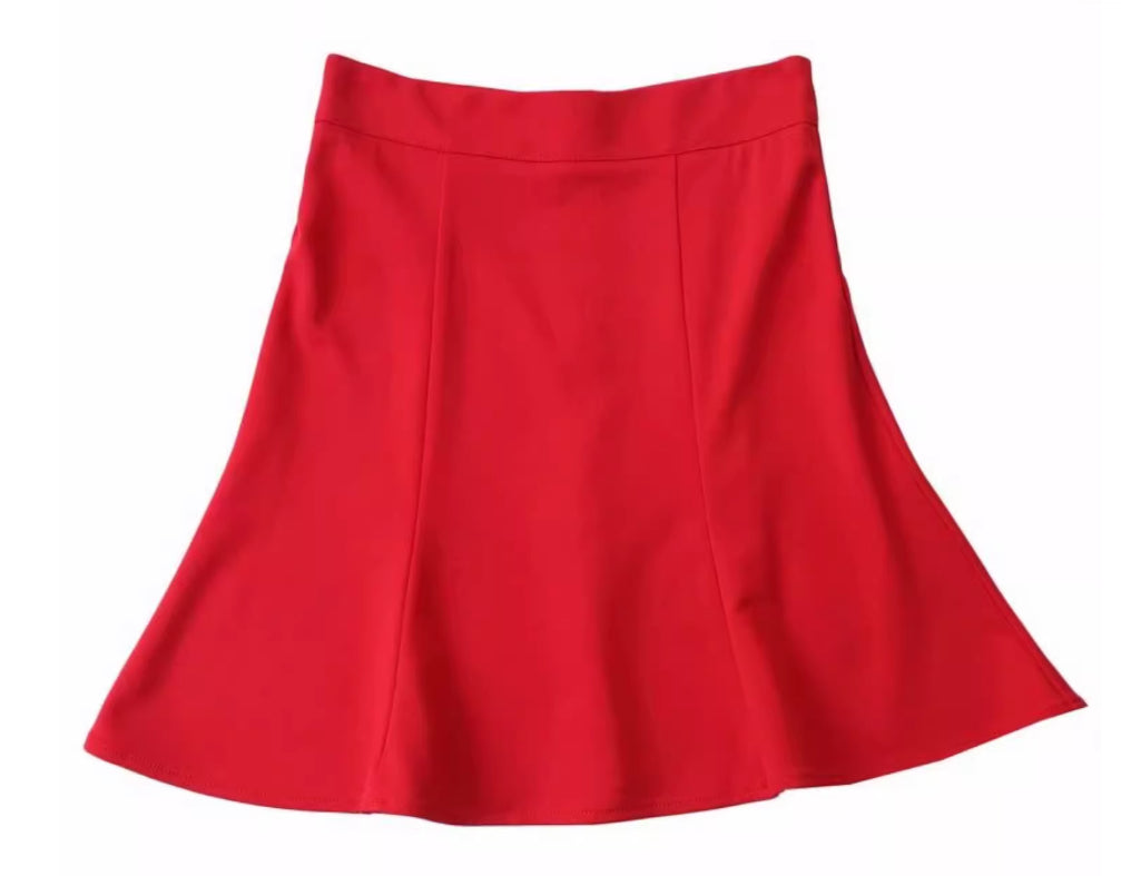 Women's Large Swing All-match Solid Color High Waist Skirt