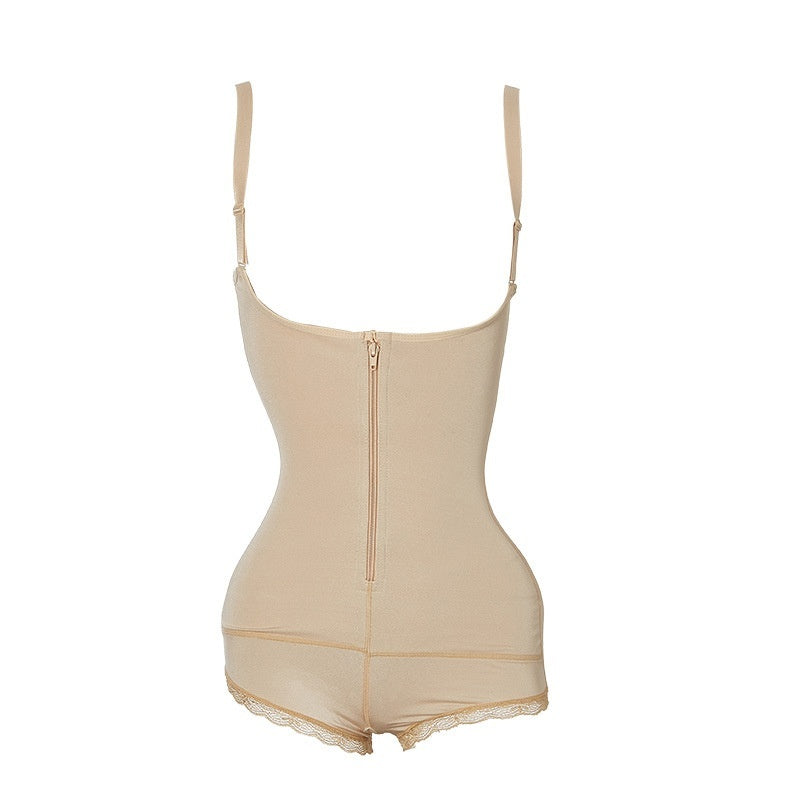 Zipper Corset Waist Boxer One-piece Corset For Women