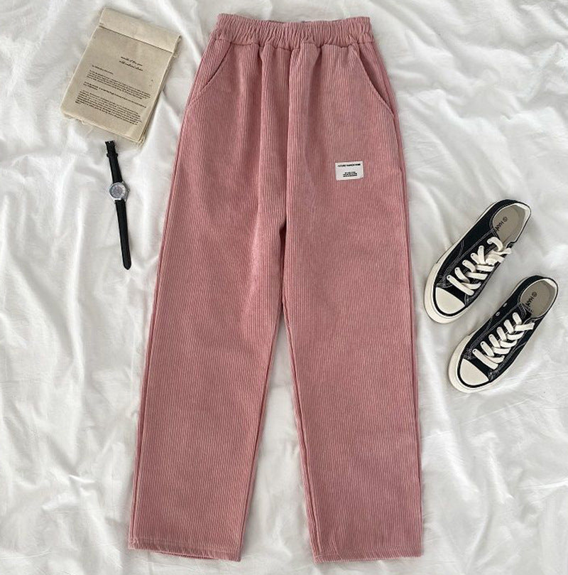 Schoolgirls' Loose All Match Corduroy Pants