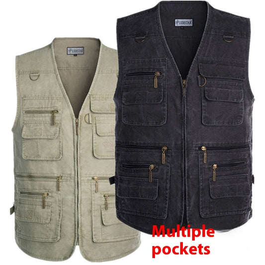 Men's Vest Middle-aged And Elderly Plus-sized Plus-sized Multi-pocket Fishing