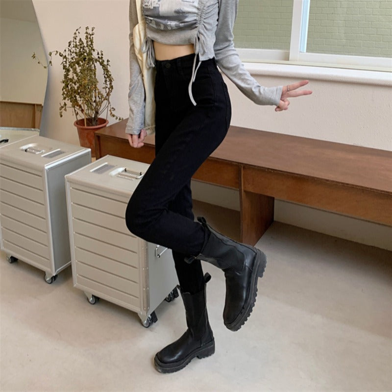 Dame Stretch Skinny Højtaljede Jeans