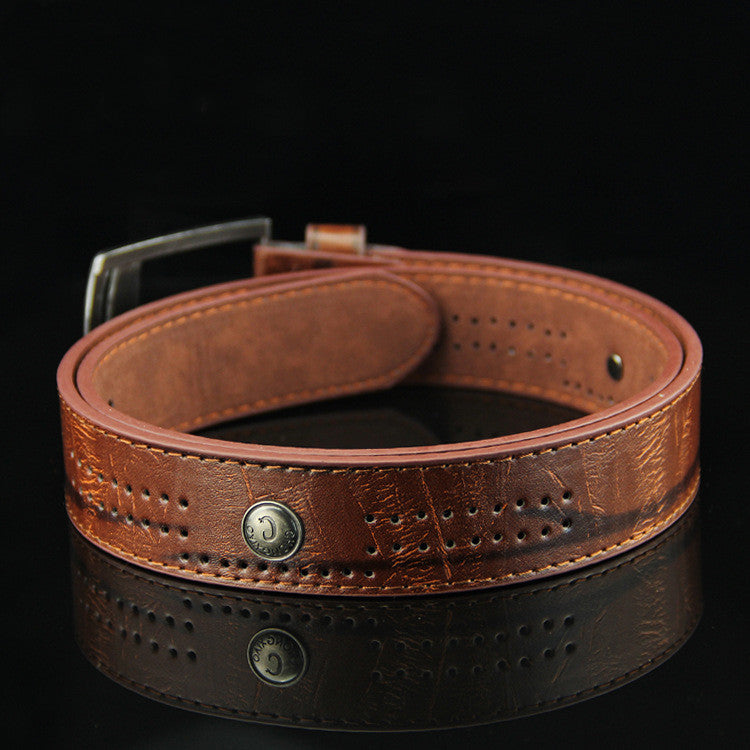 Antique Jeans Strap Rivet Men's Leather Belt