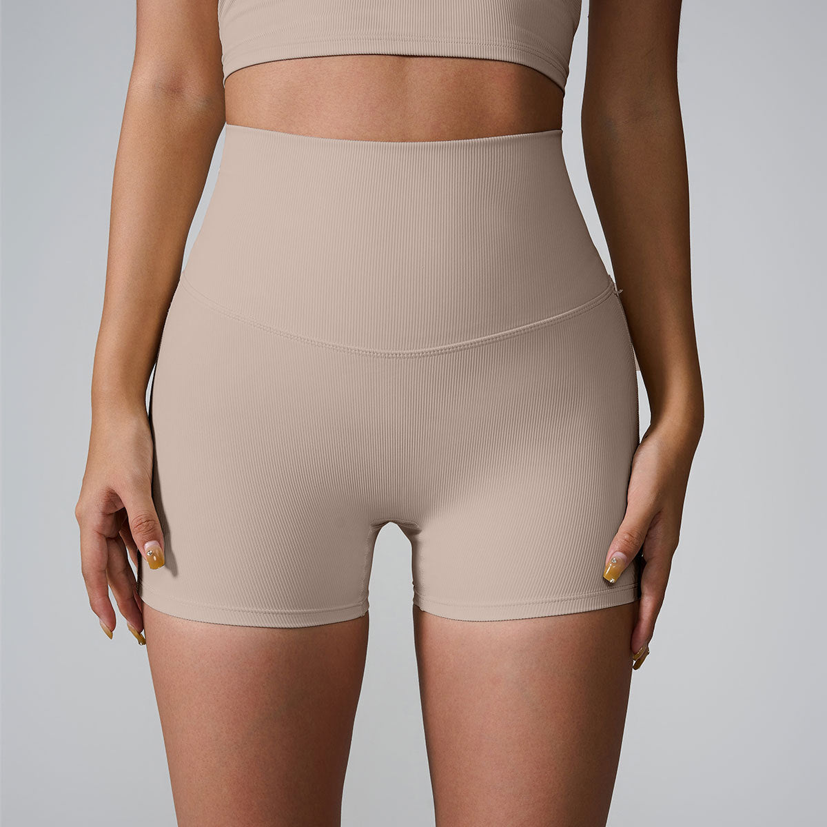 Rygsnor Høj Talje Hofteløft Fitness Yogashorts til Kvinder