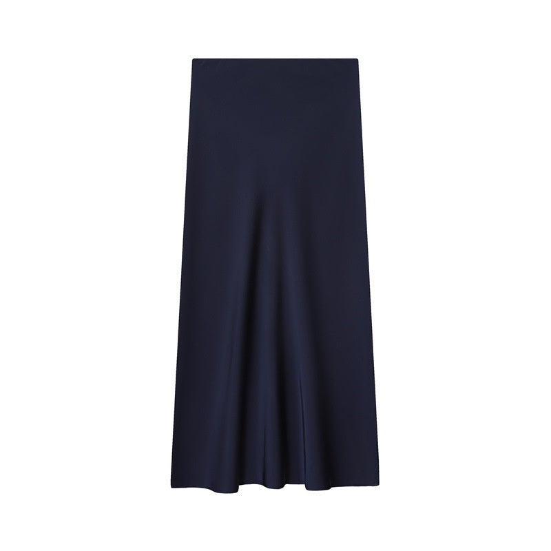 Silk Satin Texture Simple And Fashionable Straight Skirt For Women