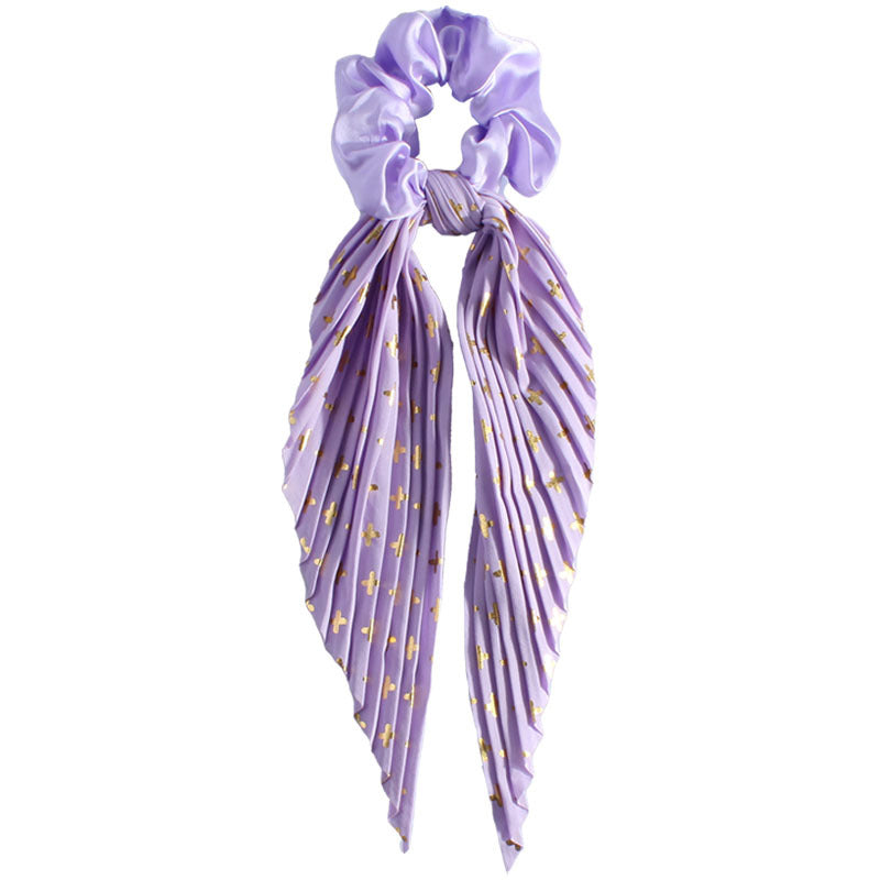 Cute Silk Ponytail Hair Loop Hair Band Hair Accessories Floral Headrope Retro Elastic Printed Hair Rope Women Girl