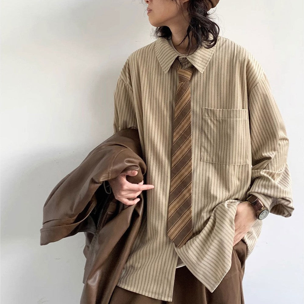 Skjortebunde med striber i japansk retrostil