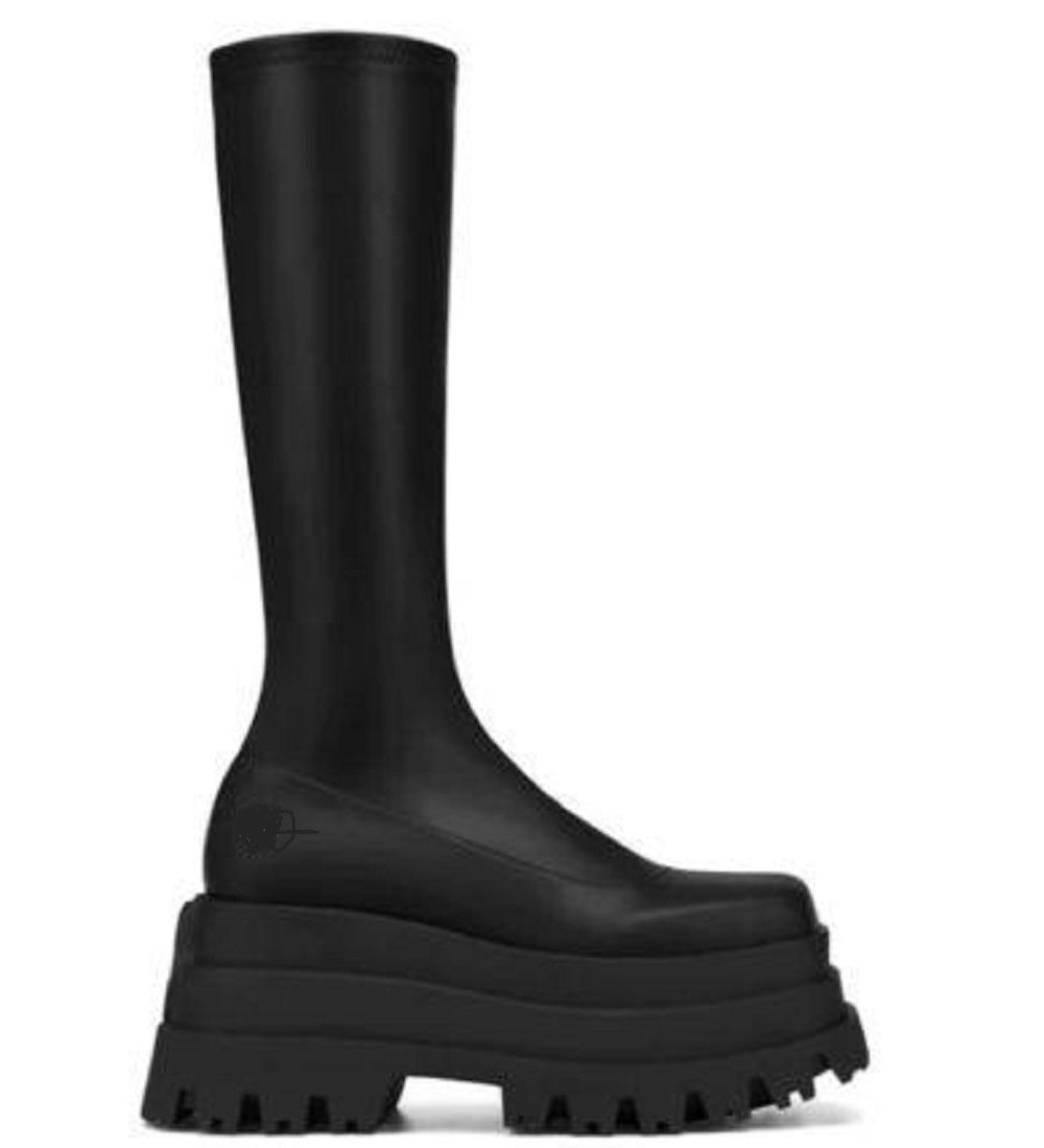Autumn And Winter New Street Style Thick Soled Women's Boots