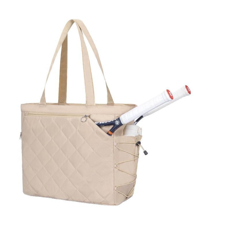 Multi-functional Tennis Tote With A Shoe Compartment And Oversized Quilting