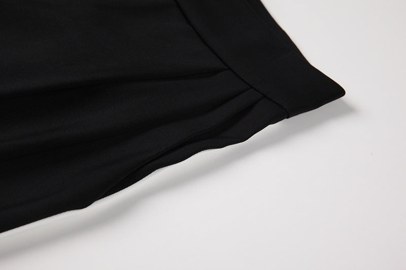 Contrasting Color Stitching All-match Loose High-waist Five-point Casual Pants