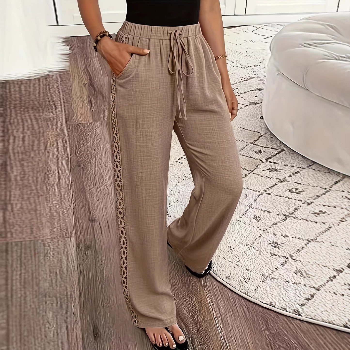 Slanted-pocket Casual Pants For Women In European And American Styles Long Pants
