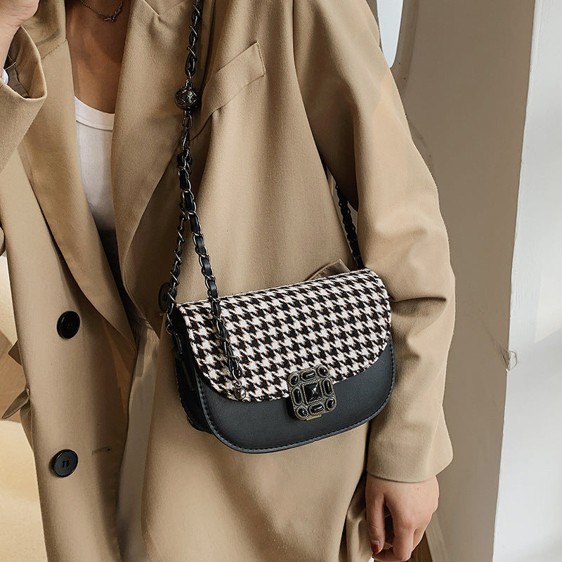 Popular Fashion New Trendy Houndstooth Messenger Bag