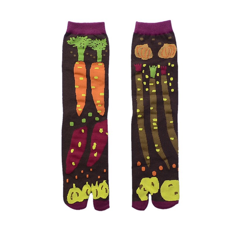 Toe Socks 200-needle Jacquard Combed Cotton For Women