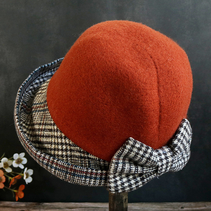 Women's Warm Casual Bow Bucket Hat