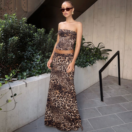 Tube Top And Figure-hugging Skirt Set