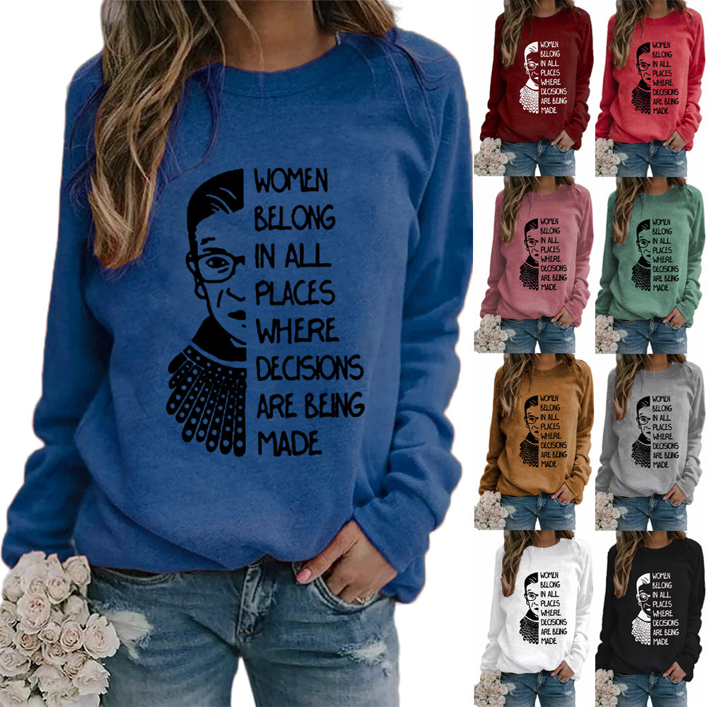 Justice Monogram Print Crew-neck Long-sleeve Sweatshirt