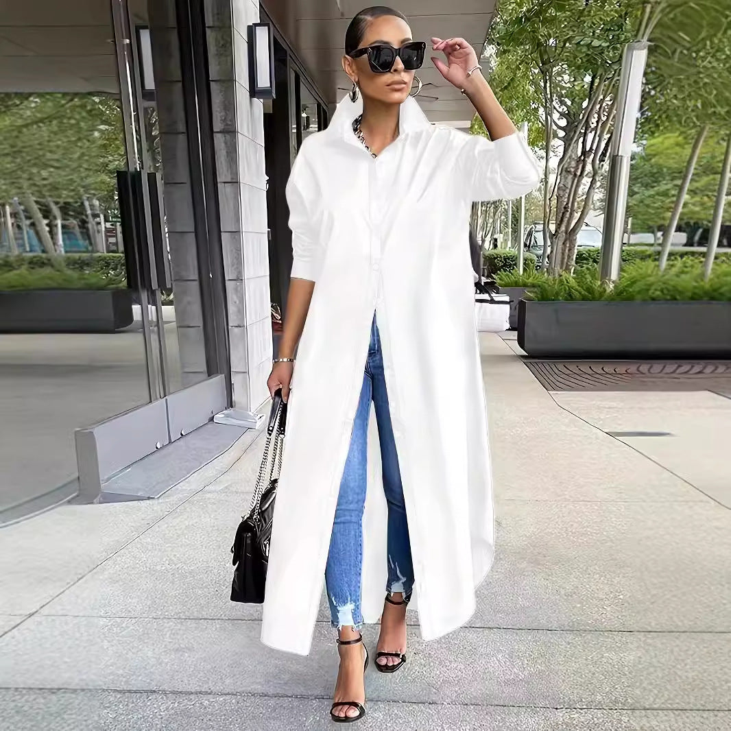 Solid Color Loose Long Sleeves Extra Large Size
