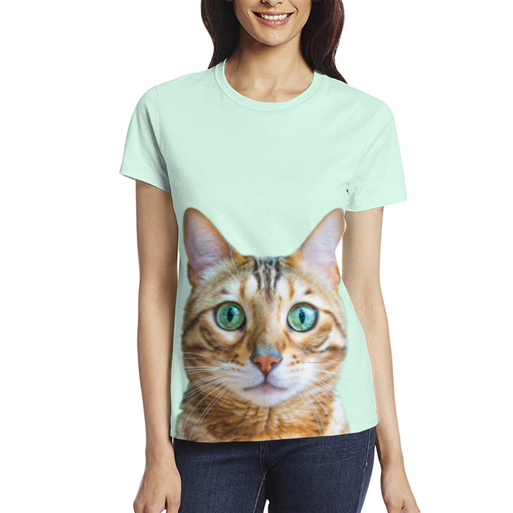 Creative Personalized 3D-printed Casual Womens Short-sleeve Top